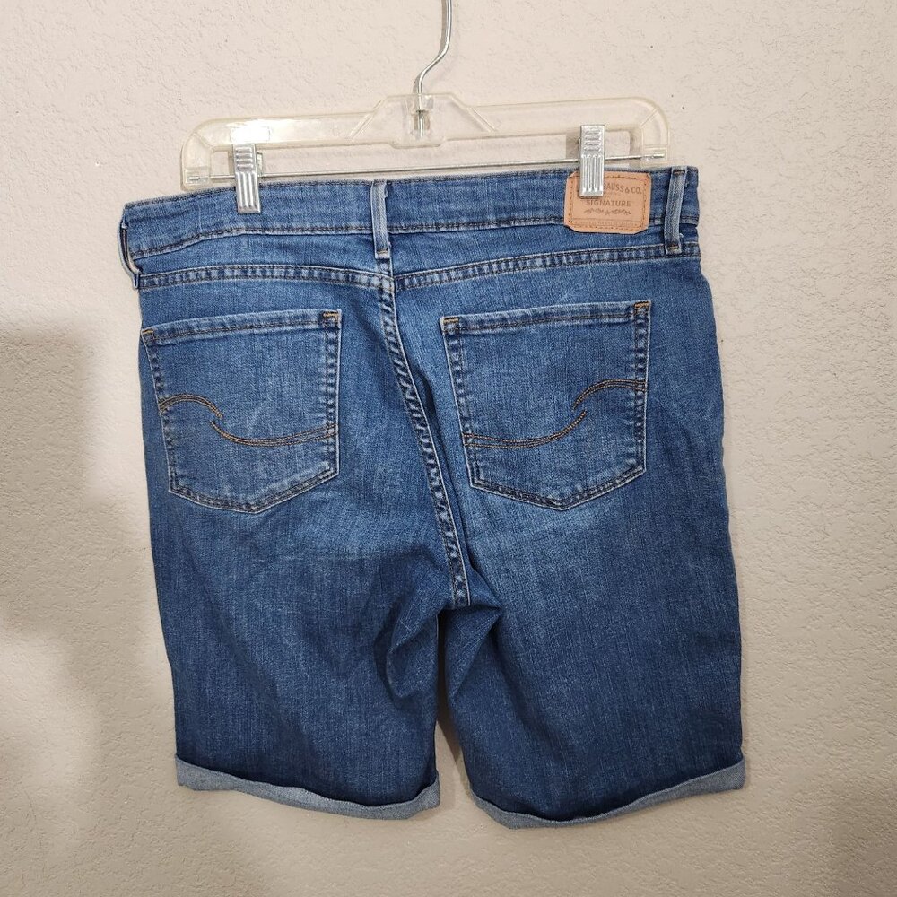 Levi Strauss Signature Bermuda Jean Shorts Womens Size 10 Blue Denim Casual - Picture 3 of 11